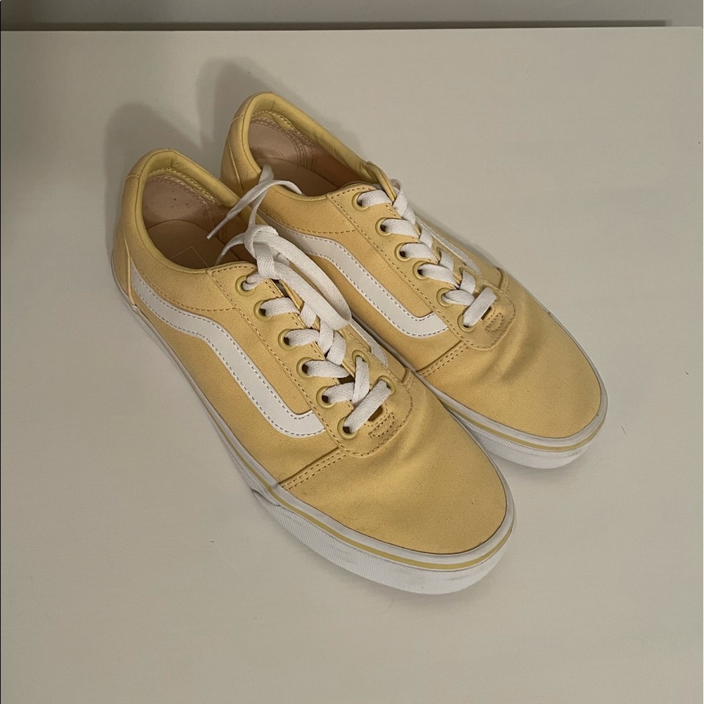 Pastel yellow vans size 8.5